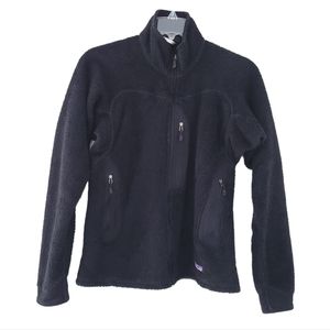 Patagonia Fleece Jacket Black Small Women Zip Up Pockets Winter Gorpcore Casual